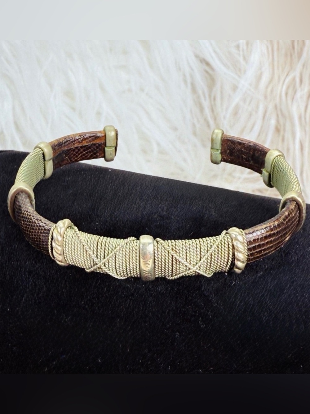 Vintage Bohemian Chic Black Aged Metal Weighted Cuff Bracelet